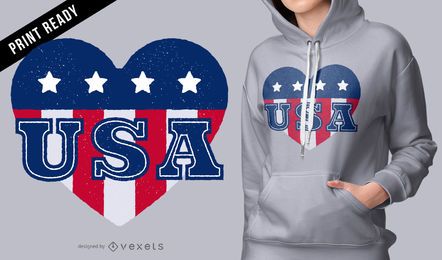 USA heart t-shirt design USA heart t-shirt design