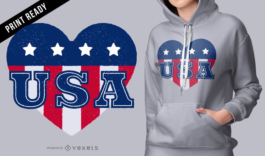 USA heart t-shirt design USA heart t-shirt design