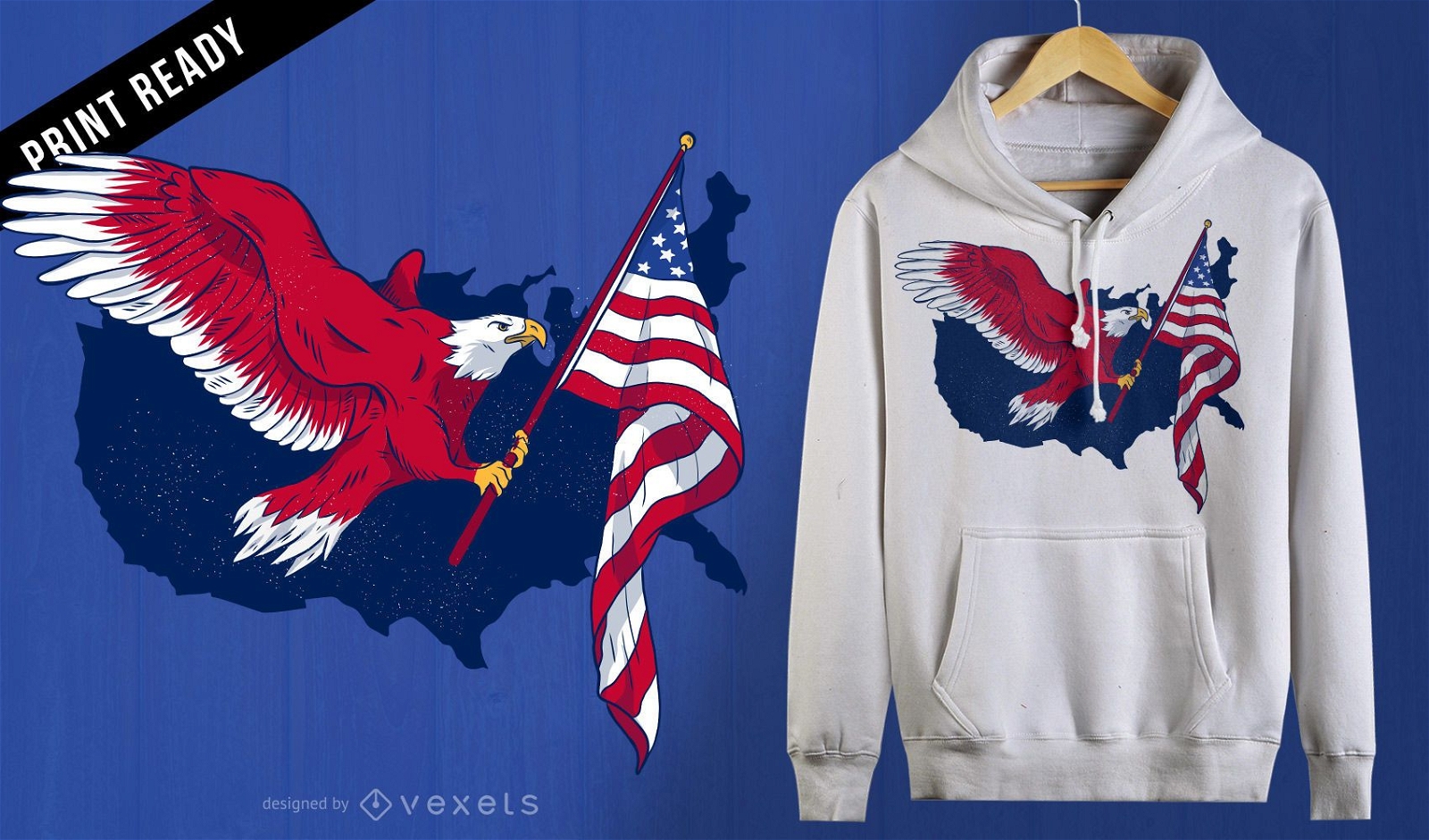 Amerikanisches Flaggenadler-T-Shirt Design