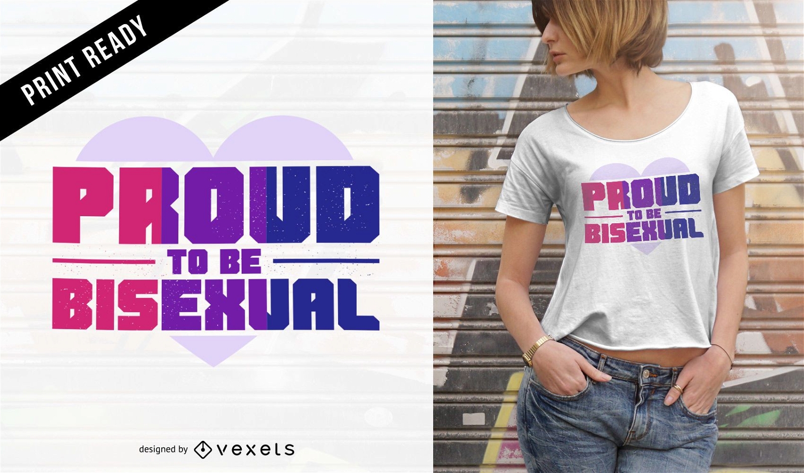 Design de camiseta bissexual orgulhosa