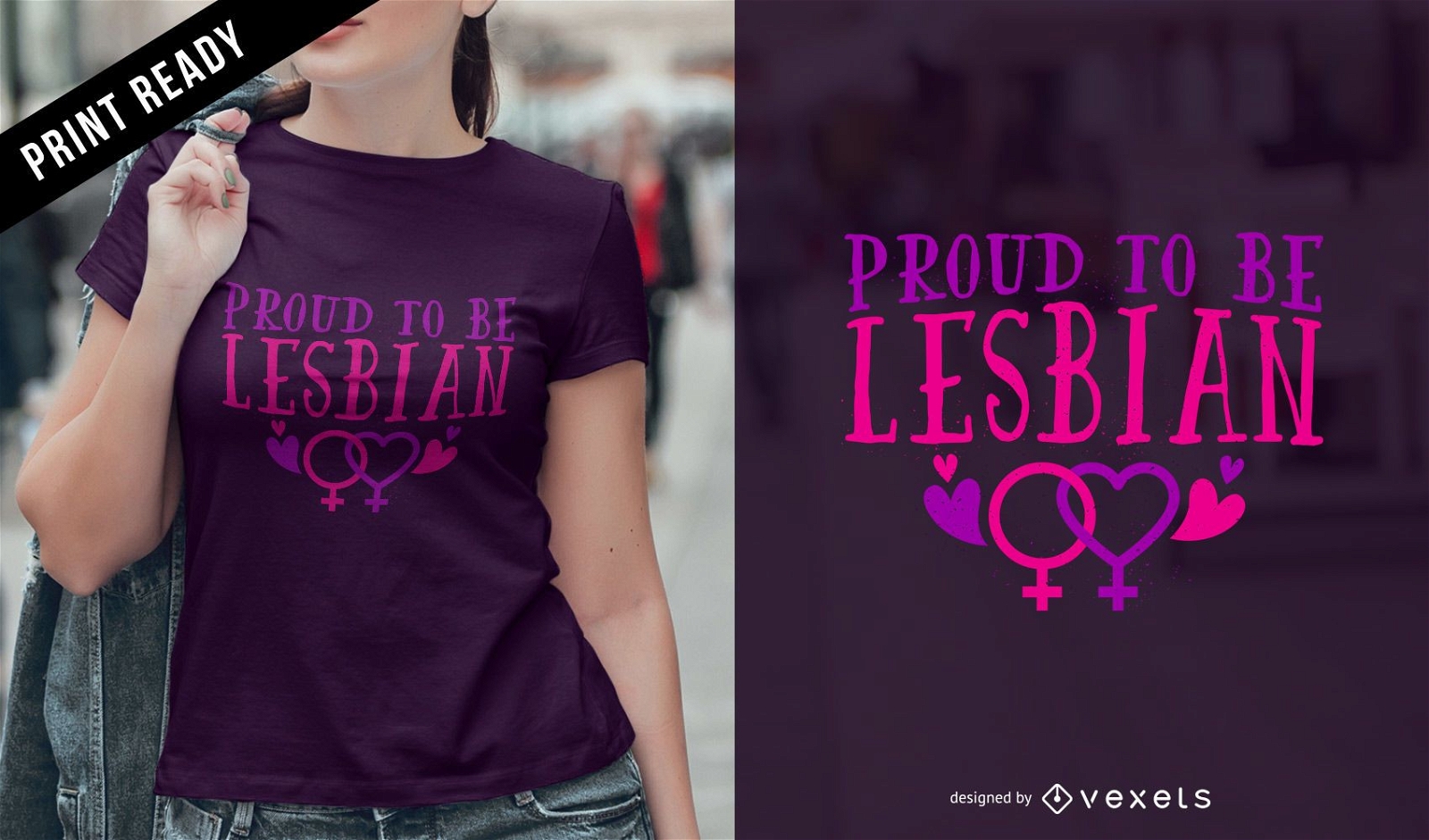Proud lesbian t-shirt design