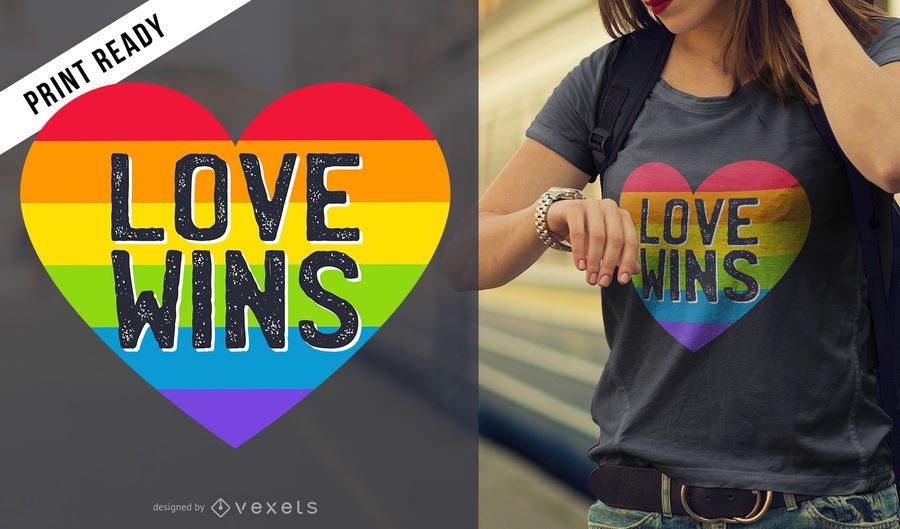 Download Love Wins T-shirt Design - Vector Download