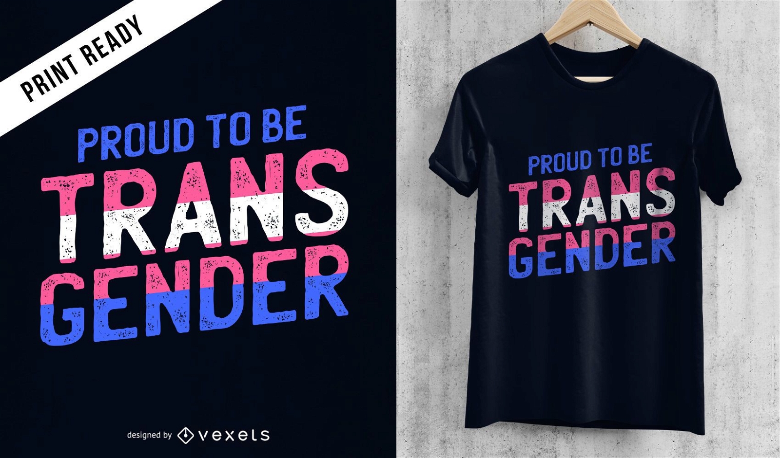 Orgulhoso design de camiseta transgênero