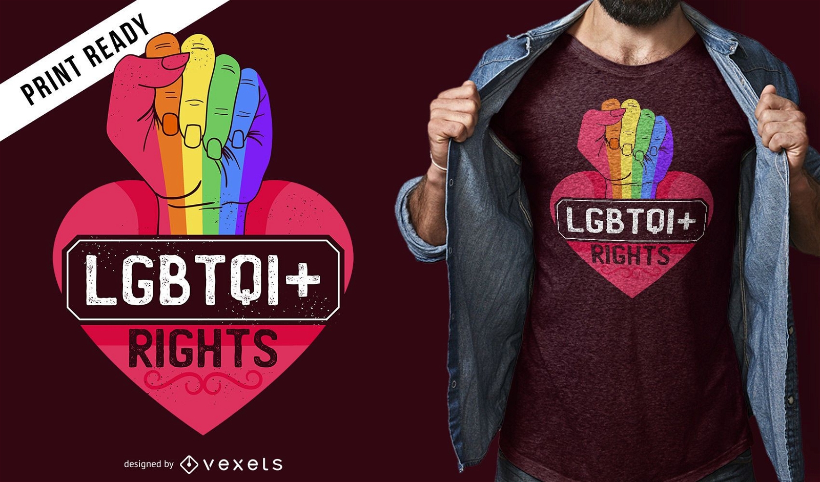 Design de t-shirt dos direitos LGBTQI