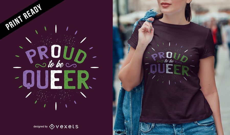Proud queer t-shirt design Proud queer t-shirt design