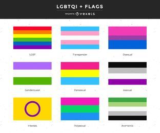Gender and LGBTQI+ flags collection Gender and LGBTQI+ flags collection