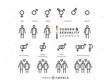 Colección de símbolos de género y sexualidad