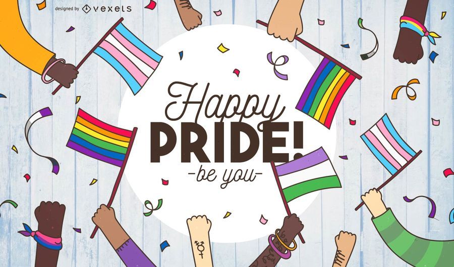 Cartaz de ilustração do Orgulho Feliz Cartaz de ilustração do Orgulho Feliz