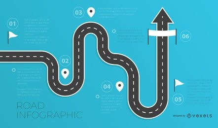 Road infographics template
