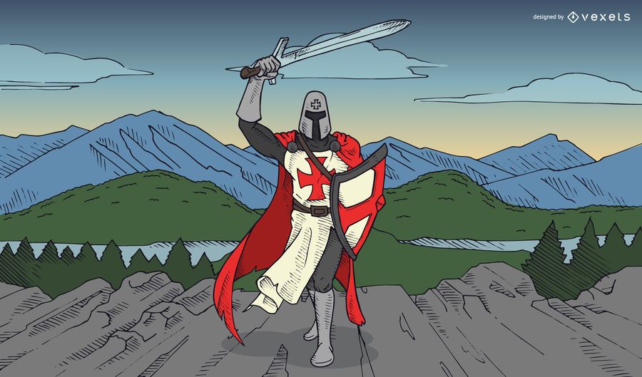 Templar knight illustration Templar knight illustration