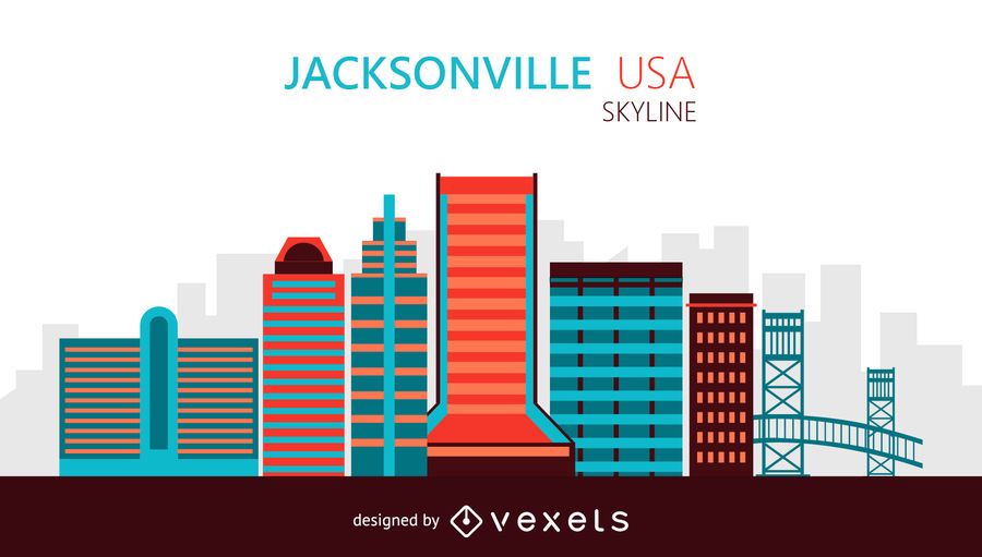 Ilustración del horizonte de Jacksonville Ilustración del horizonte de Jacksonville