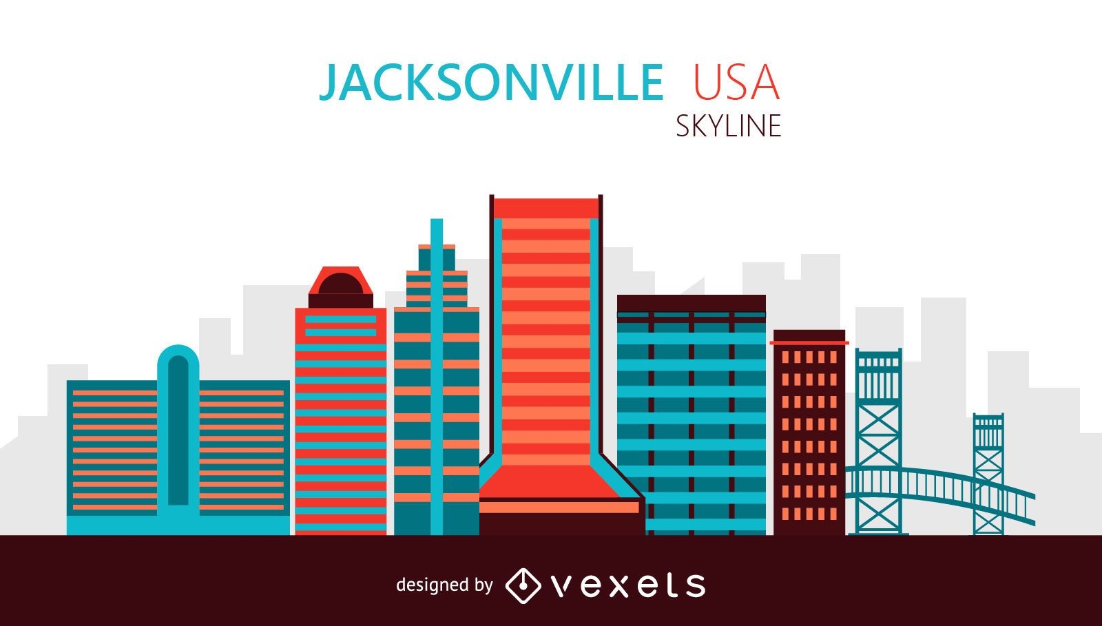 Ilustração do horizonte de Jacksonville