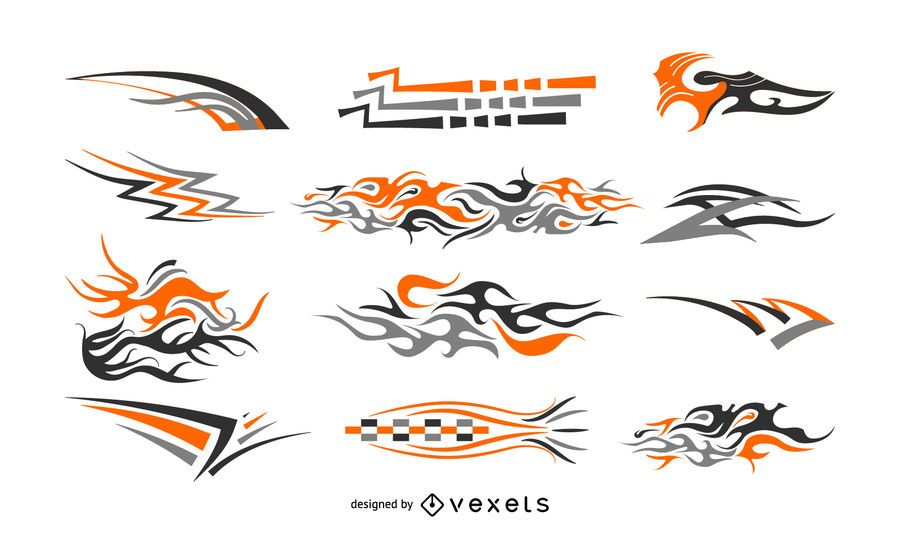 Decals illustration set Decals illustration set