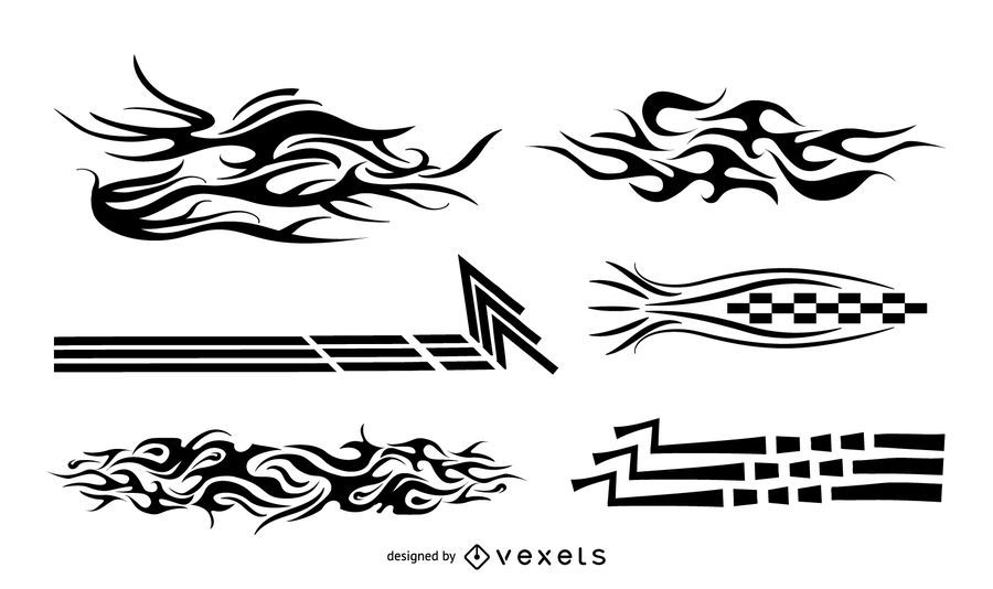 Isolated decals set Isolated decals set