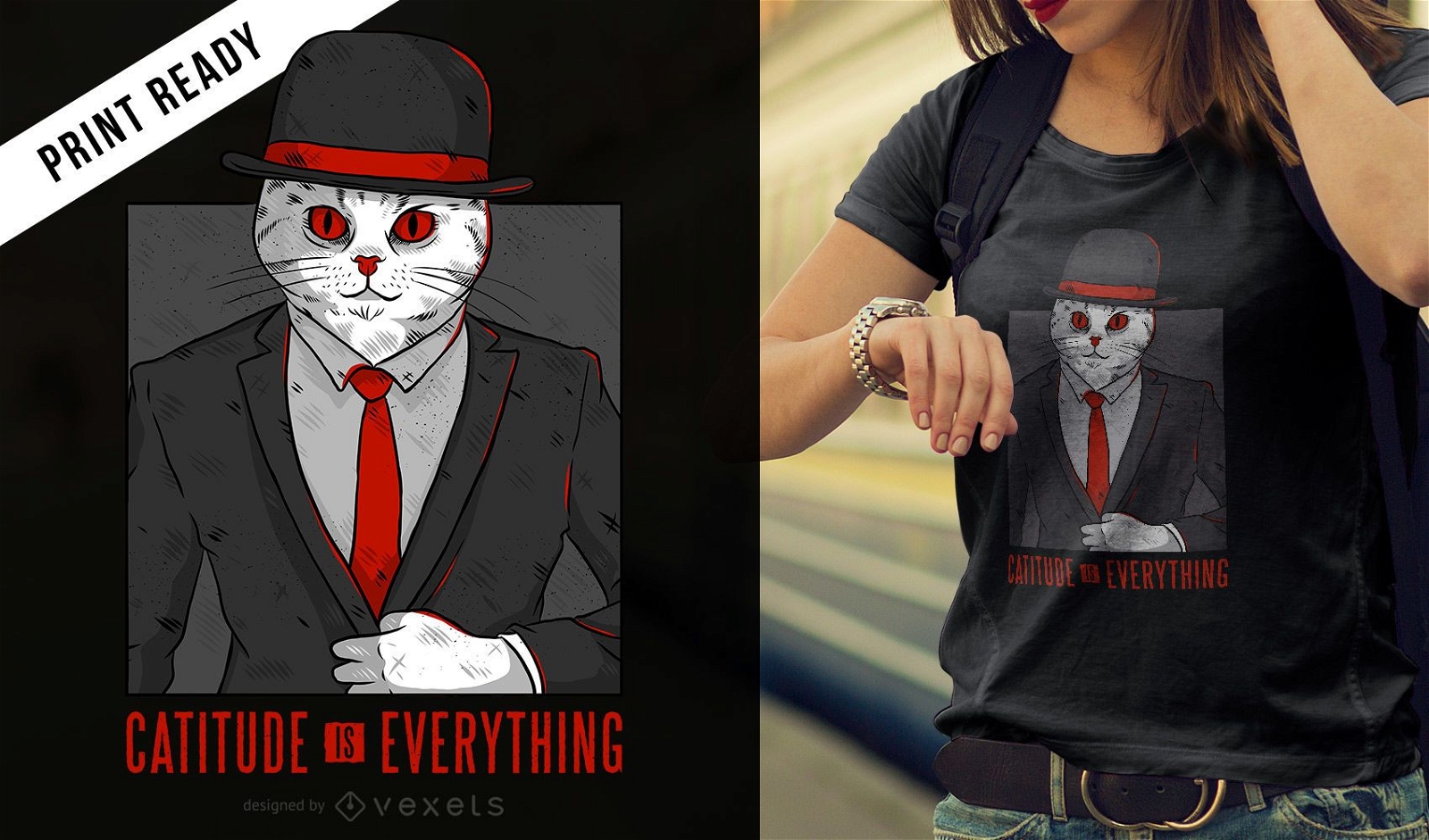 Design de camiseta com cita??o de gato