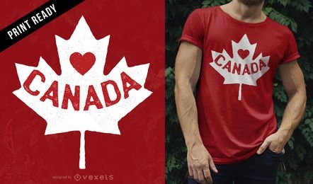 Diseño de camiseta Love Canada