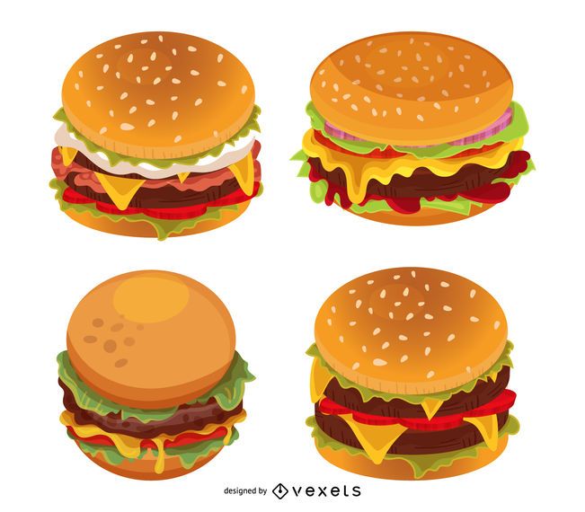 Burger illustration set Burger illustration set