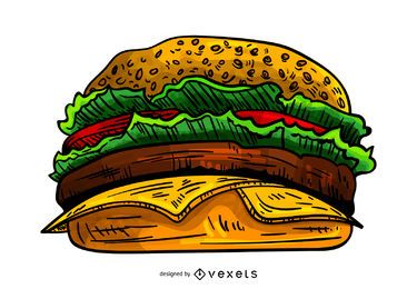 Ilustração de hambúrguer Ilustração de hambúrguer