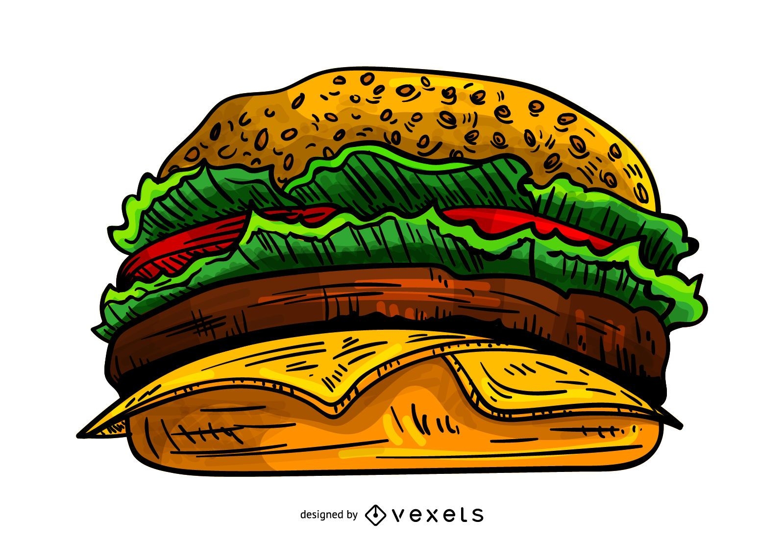 Ilustración de hamburguesa