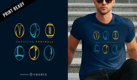 Design de t-shirt de futebol americano Design de t-shirt de futebol americano