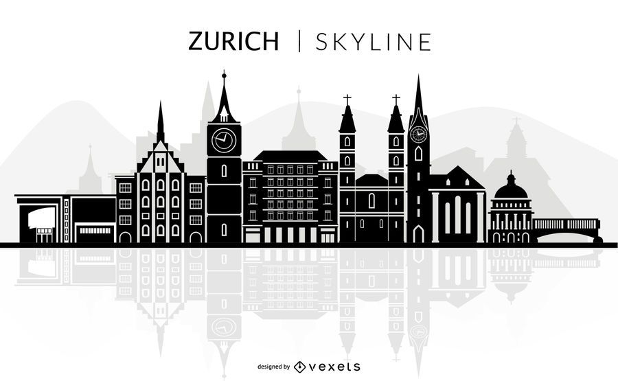 Zurich skyline silhouette Zurich skyline silhouette