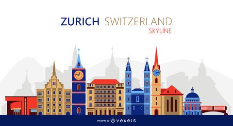 Illustration der Skyline von Zürich