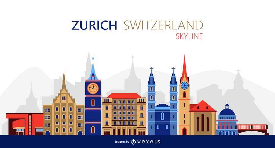Zurich skyline illustration Zurich skyline illustration