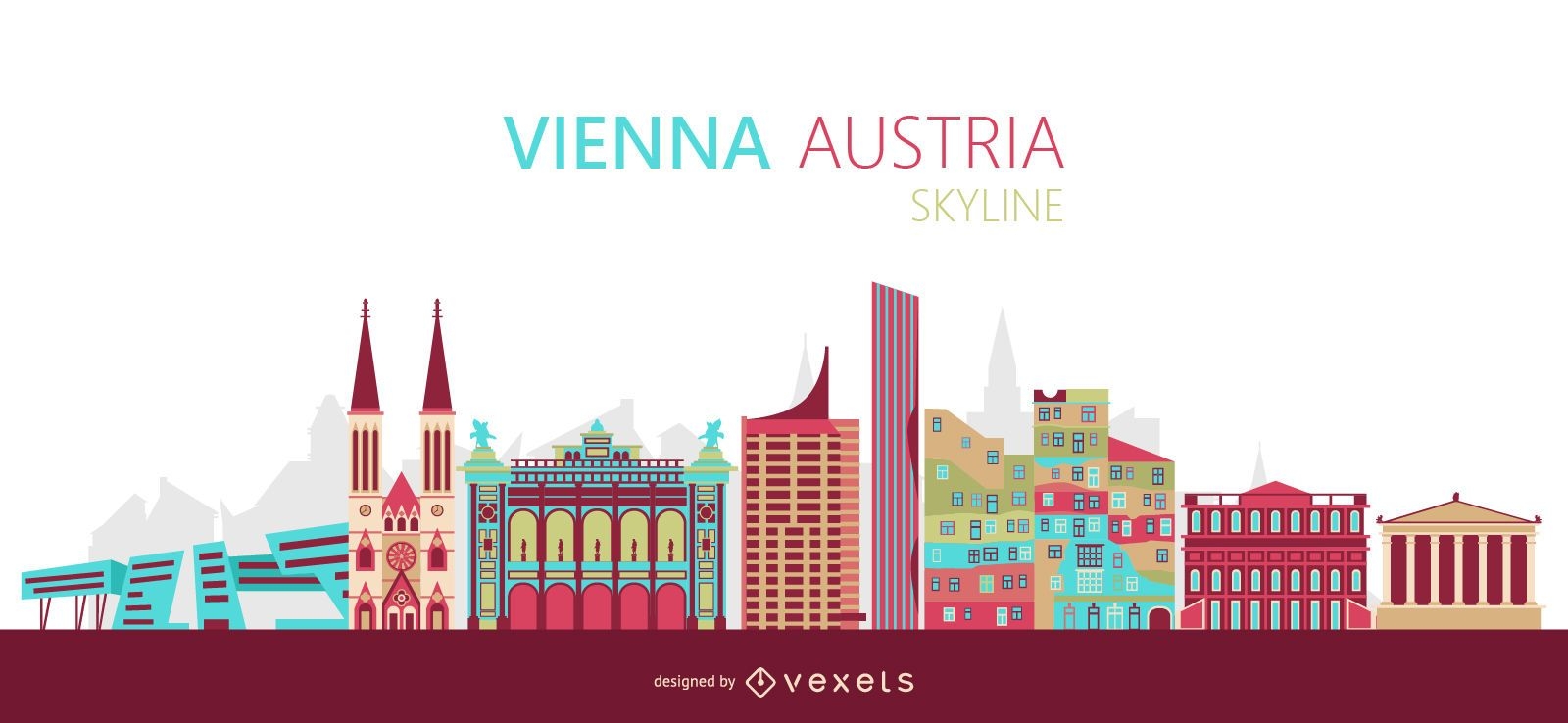 Vienna skyline illustration