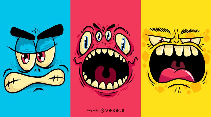 Monster face set Monster face set