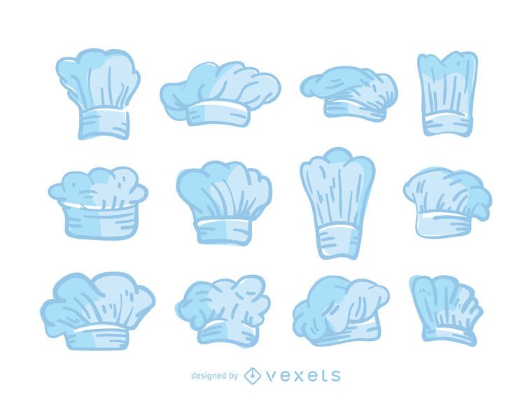 Blue chef hats set Blue chef hats set