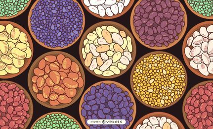 Bowls of beans illustration Bowls of beans illustration