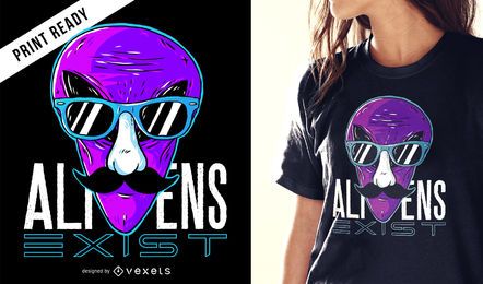 Aliens existem design de t-shirt Aliens existem design de t-shirt