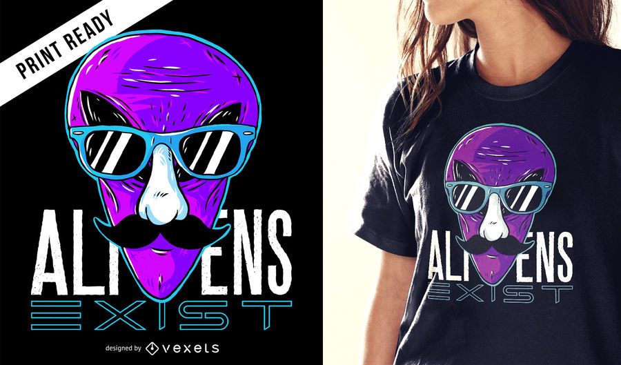 Aliens existem design de t-shirt Aliens existem design de t-shirt