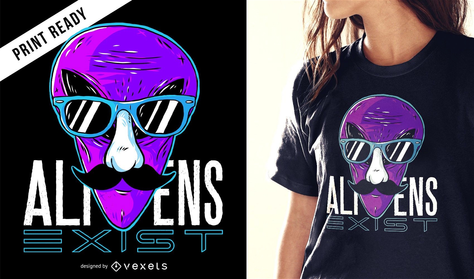 Aliens existem design de camisetas