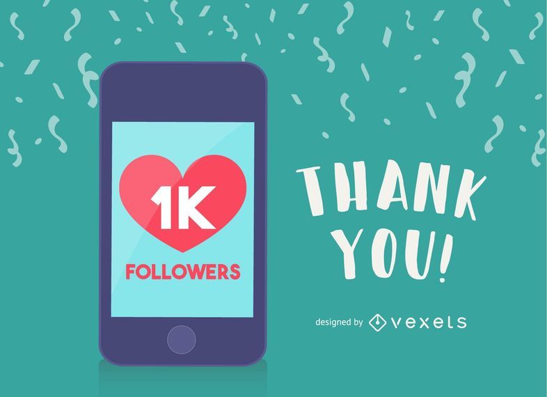 Postagem de 1k seguidores na mídia social Postagem de 1k seguidores na mídia social