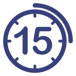 15 Minuten Uhrensymbol PNG-Design