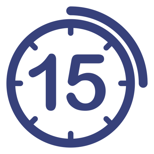 Icono de reloj de 15 minutos Diseño PNG