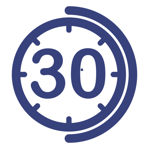 Icono de reloj de 30 minutos Diseño PNG
