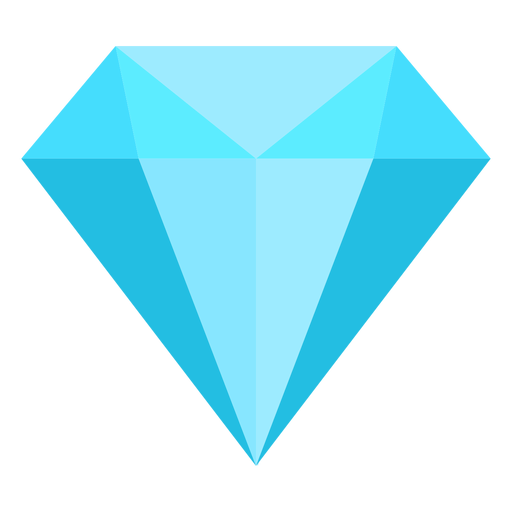 Flache Ikone des blauen Diamanten PNG-Design