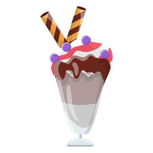 Blueberry ice cream sundae - Transparent PNG & SVG vector file