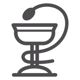 Bowl of hygieia stroke icon PNG Design