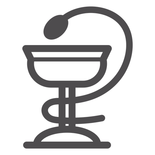 Bowl of hygieia stroke icon PNG Design