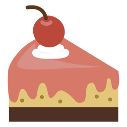 Cherry cake slice icon PNG Design