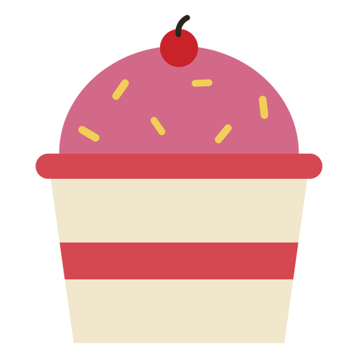 Icono de cupcake de cereza Diseño PNG