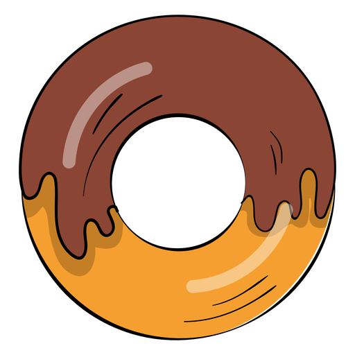 Chocolate doughnut cartoon PNG Design