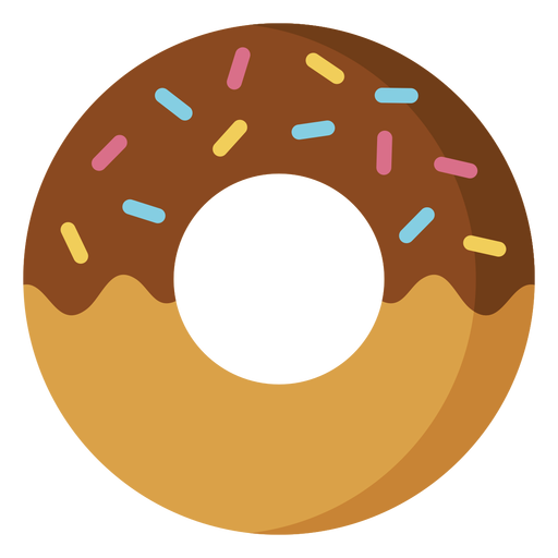 Icono de postre de icono de donut de chocolate Diseño PNG