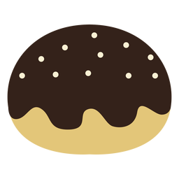 Chocolate jam doughnut icon PNG Design