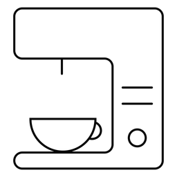 Ícone de traço da máquina de café Desenho PNG