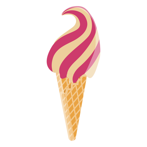 Icono plano de helado de cono