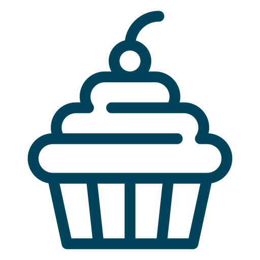 Icono de trazo de cupcake